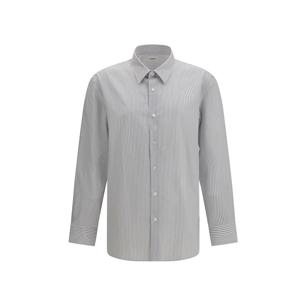 Chemise en coton multicolore Saint Laurent avec motif coloré, boutons et col classique, vue de face.