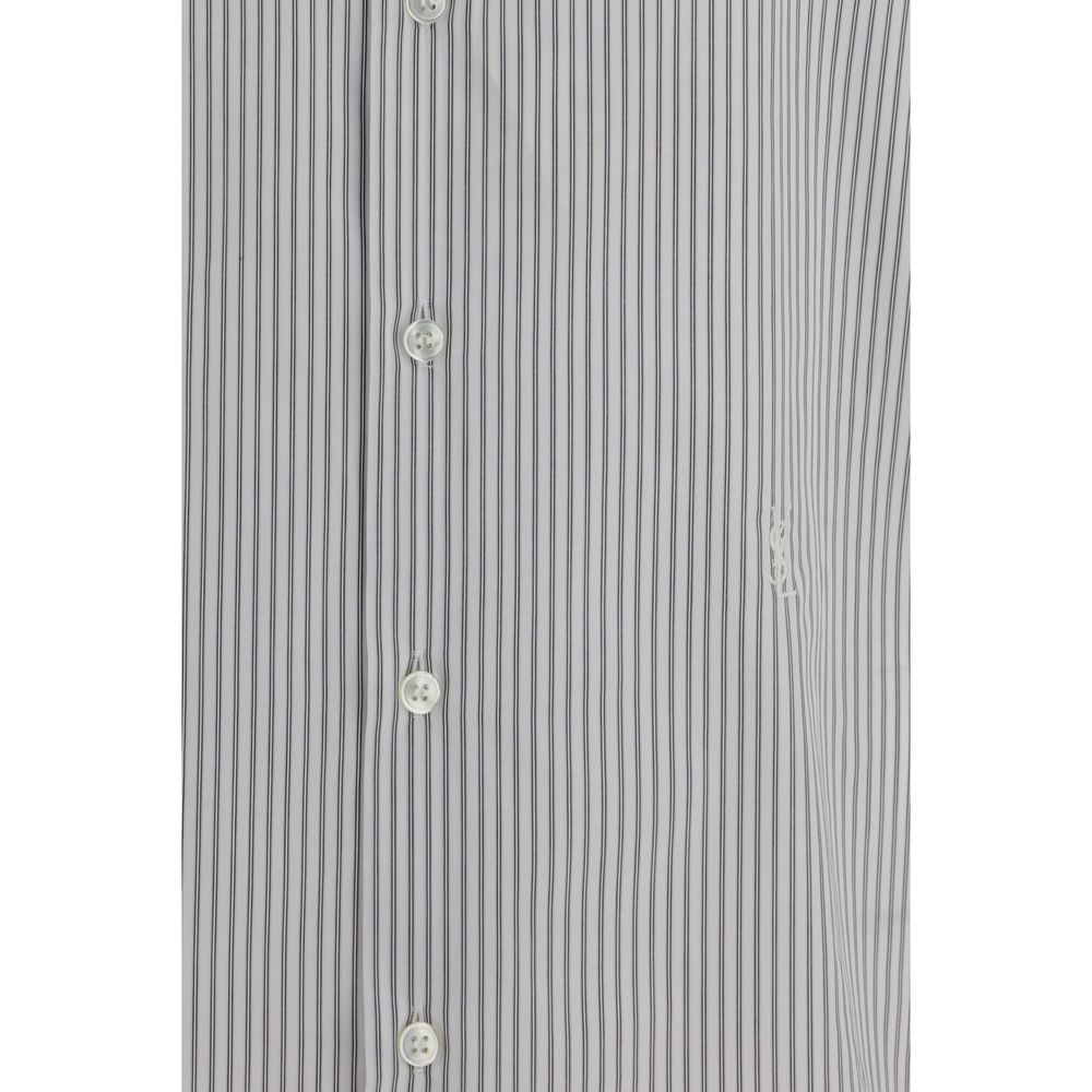 Chemise Saint Laurent en coton multicolore avec motif à motifs, manches longues et col classique.
