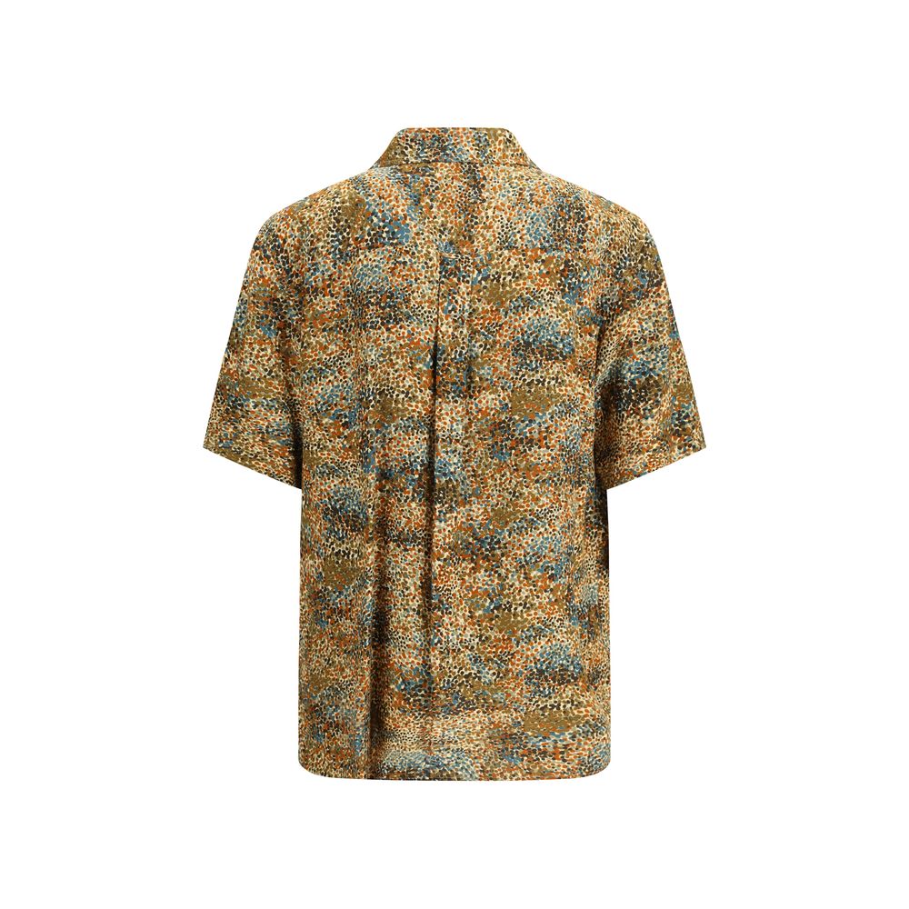 Chemise Saint Laurent en viscose multicolore à motif, avec col élégant et manches longues, idéale pour un style sophistiqué.