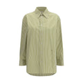 Chemise Saint Laurent en coton bicolore avec motif, style élégant et moderne, visible avec motif à rayures et coupe ajustée.