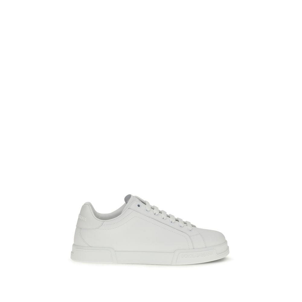 Dolce & Gabbana Weiße Kalbsleder Bos Taurus Low Top Sneakers
