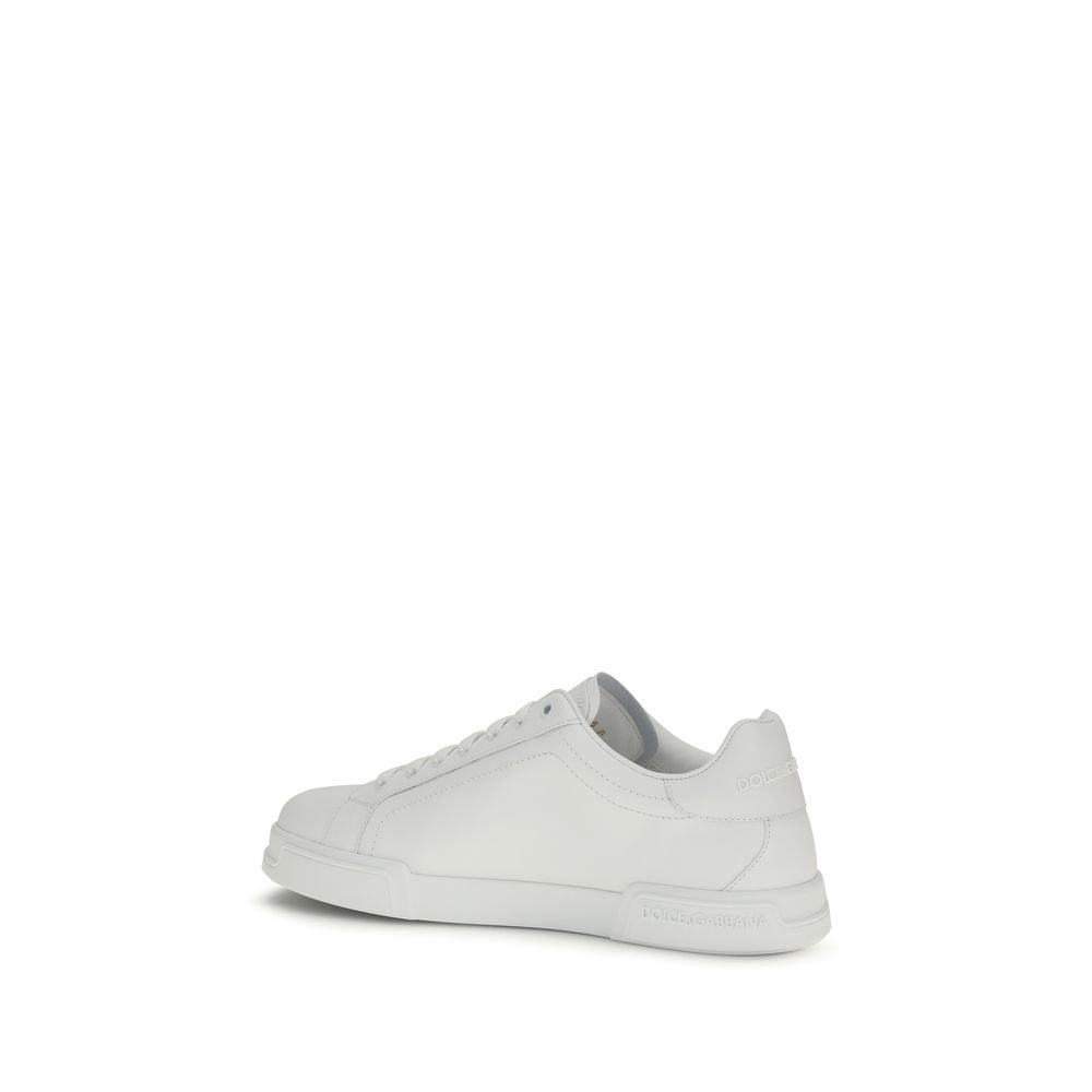 Dolce & Gabbana Weiße Kalbsleder Bos Taurus Low Top Sneakers