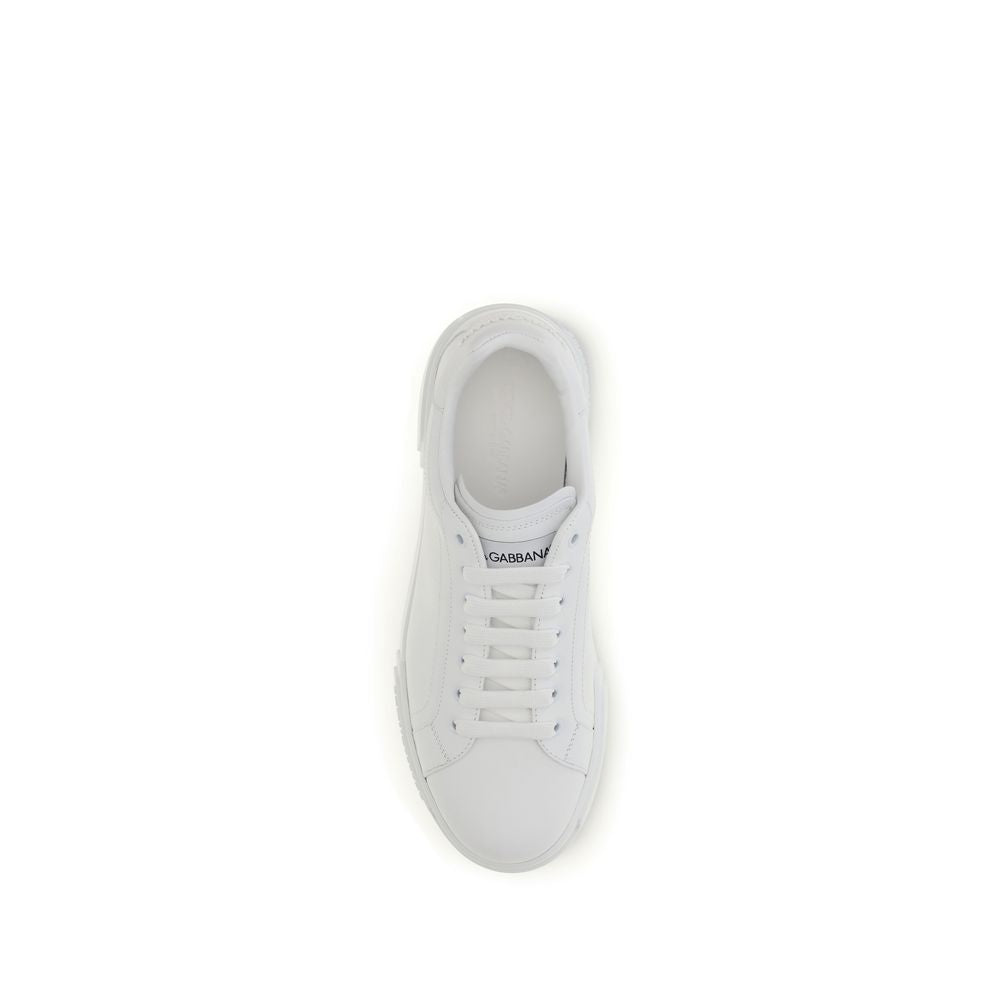 Dolce & Gabbana Weiße Kalbsleder Bos Taurus Low Top Sneakers
