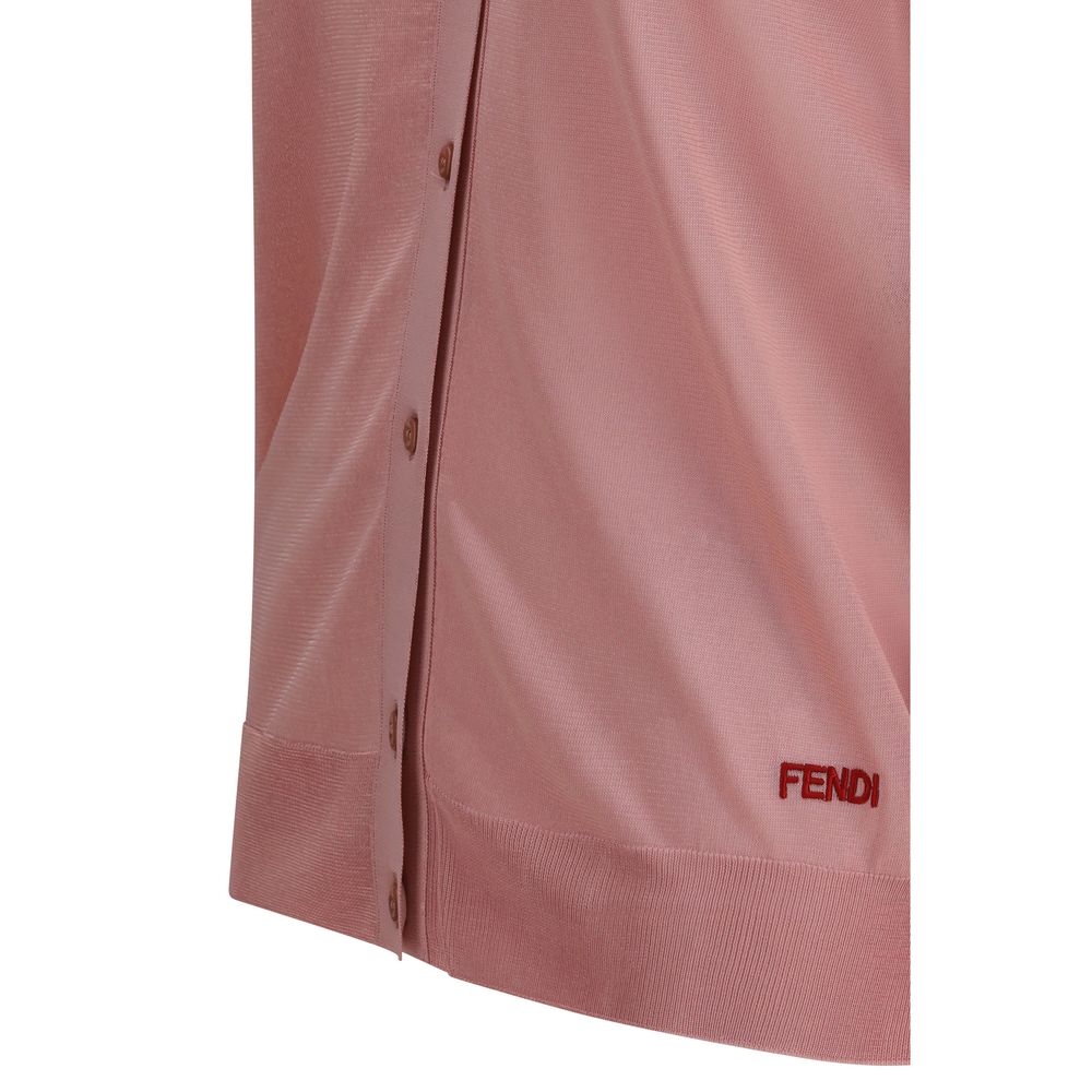 Cardigan multicolore en viscose de la marque Fendi, avec un motif coloré et un design élégant.