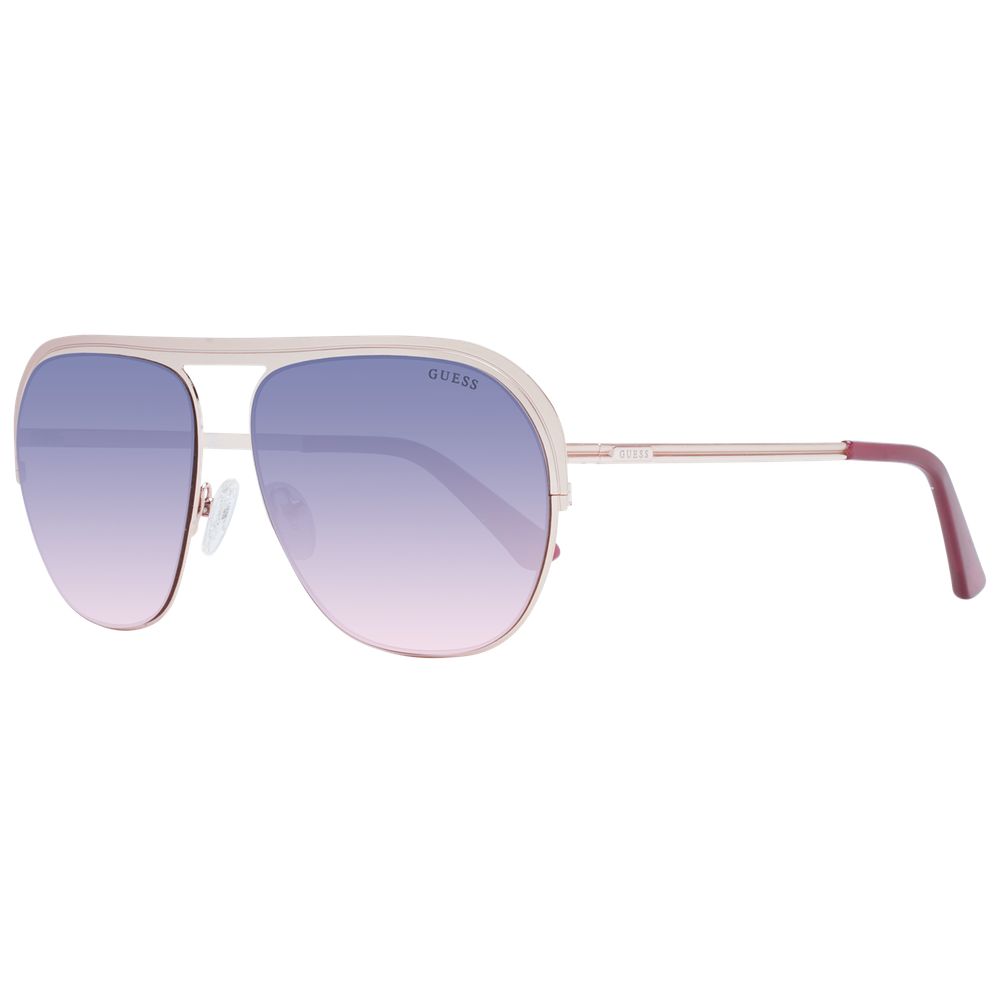 Lunettes de soleil en métal doré rose Guess, monture élégante avec verres teintés pour un style tendance et sophistiqué.
