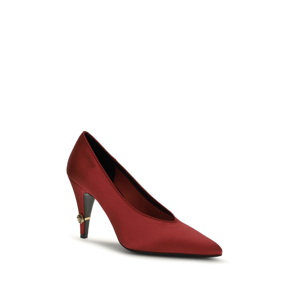 Escarpins à talons hauts Versace en viscose multicolore, élégants et sophistiqués, avec design vibrant et détails de luxe.