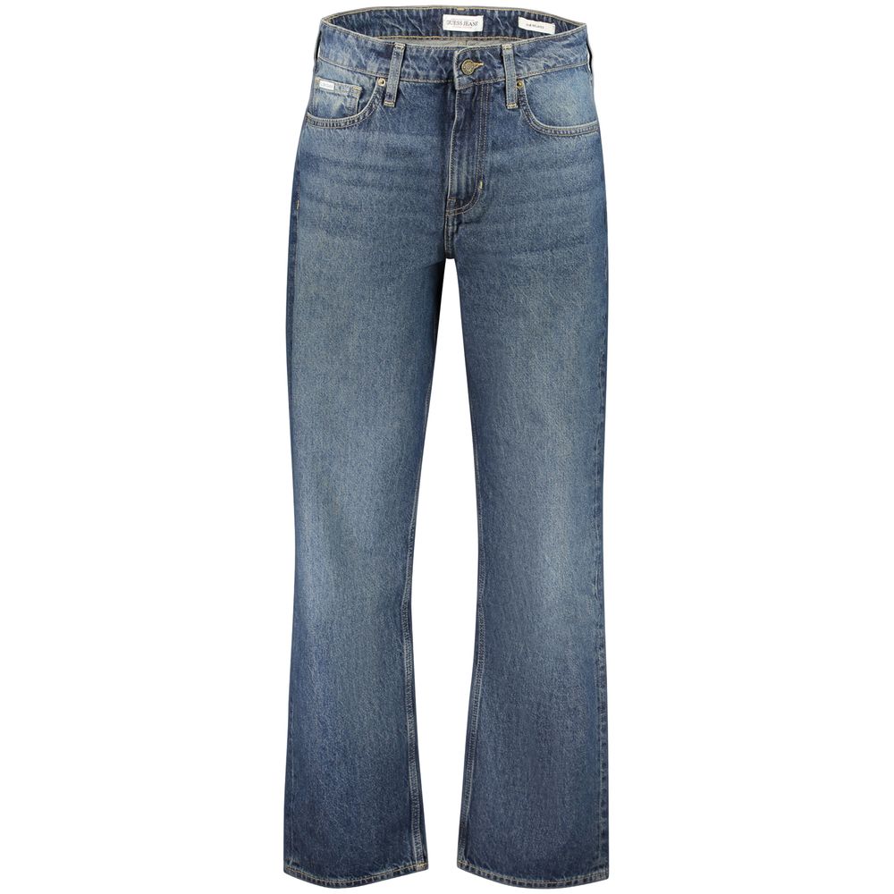 Jeans hommes Guess Jeans en coton bleu, coupe classique, détails de couture visibles, style décontracté.