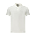 Polo pour homme Hugo Boss Bianco en coton blanc, style classique avec col et boutons, porté sur mannequin.