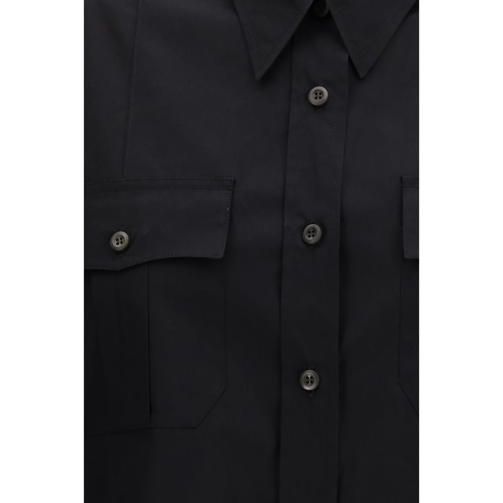 Prada Schwarzes Baumwoll-Kurzarmhemd