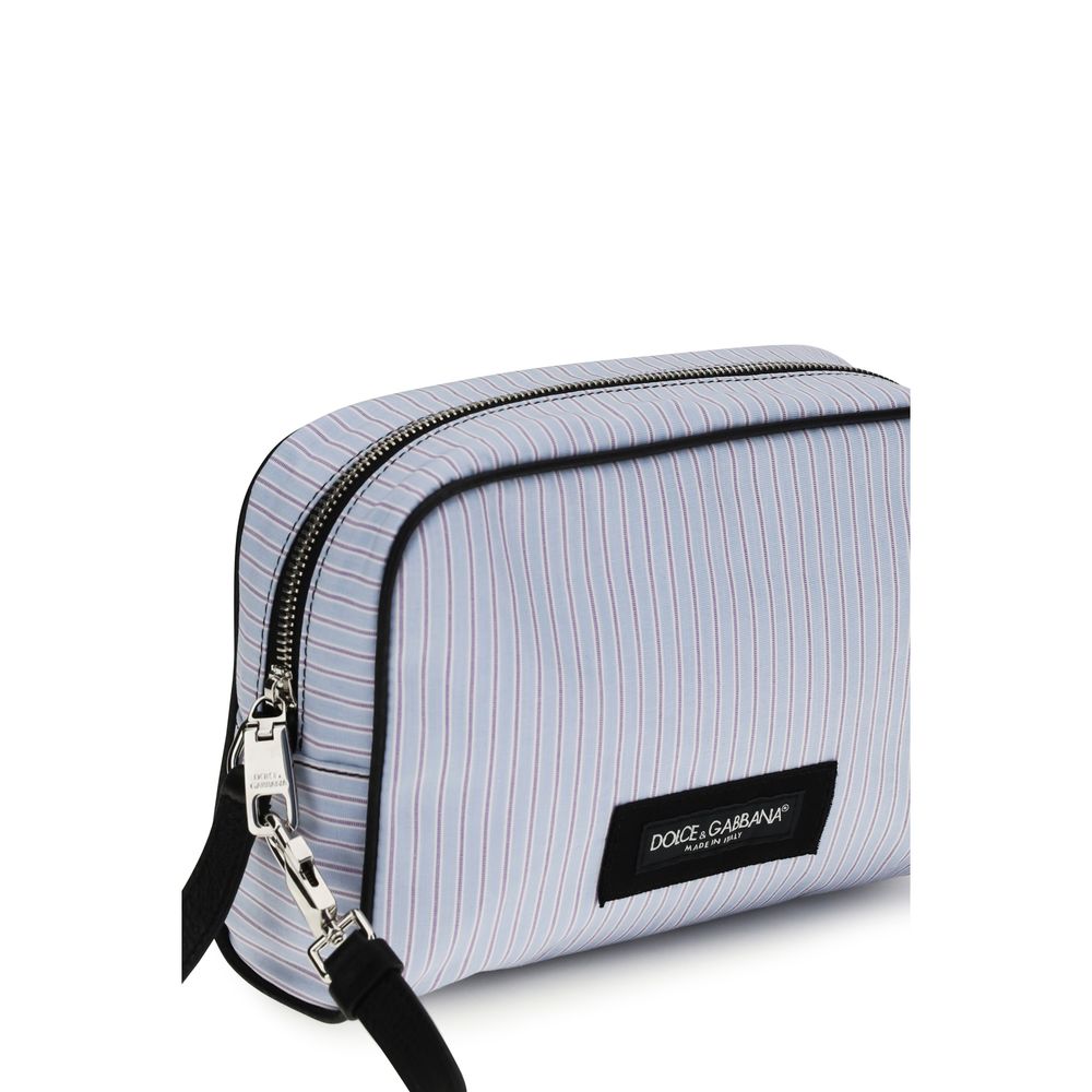 Sac à main en coton bleu Dolce & Gabbana avec détails élégants et design sophistiqué.