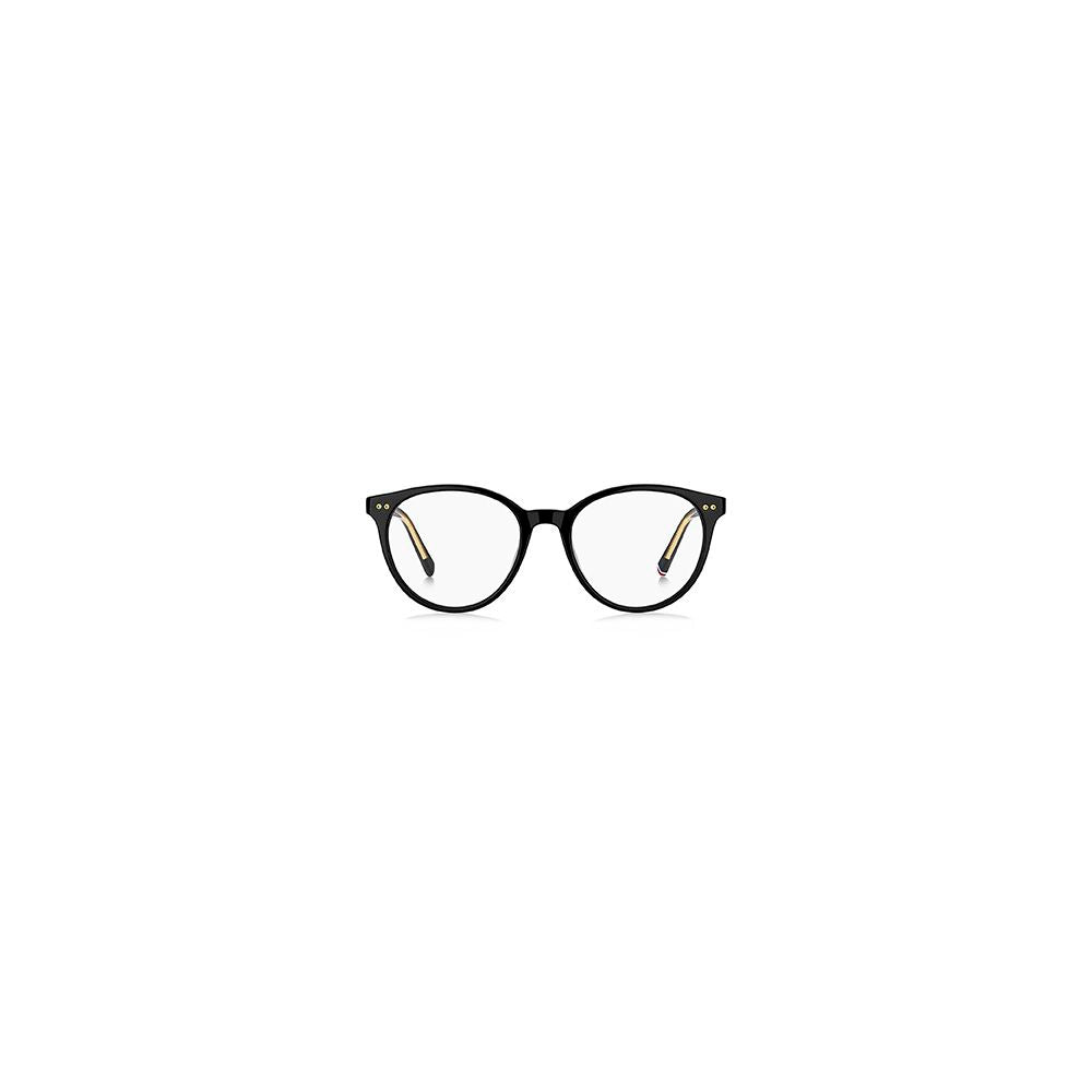 Lunettes en acétate noires Tommy Hilfiger avec monture élégante et moderne, adaptées pour un style sophistiqué.