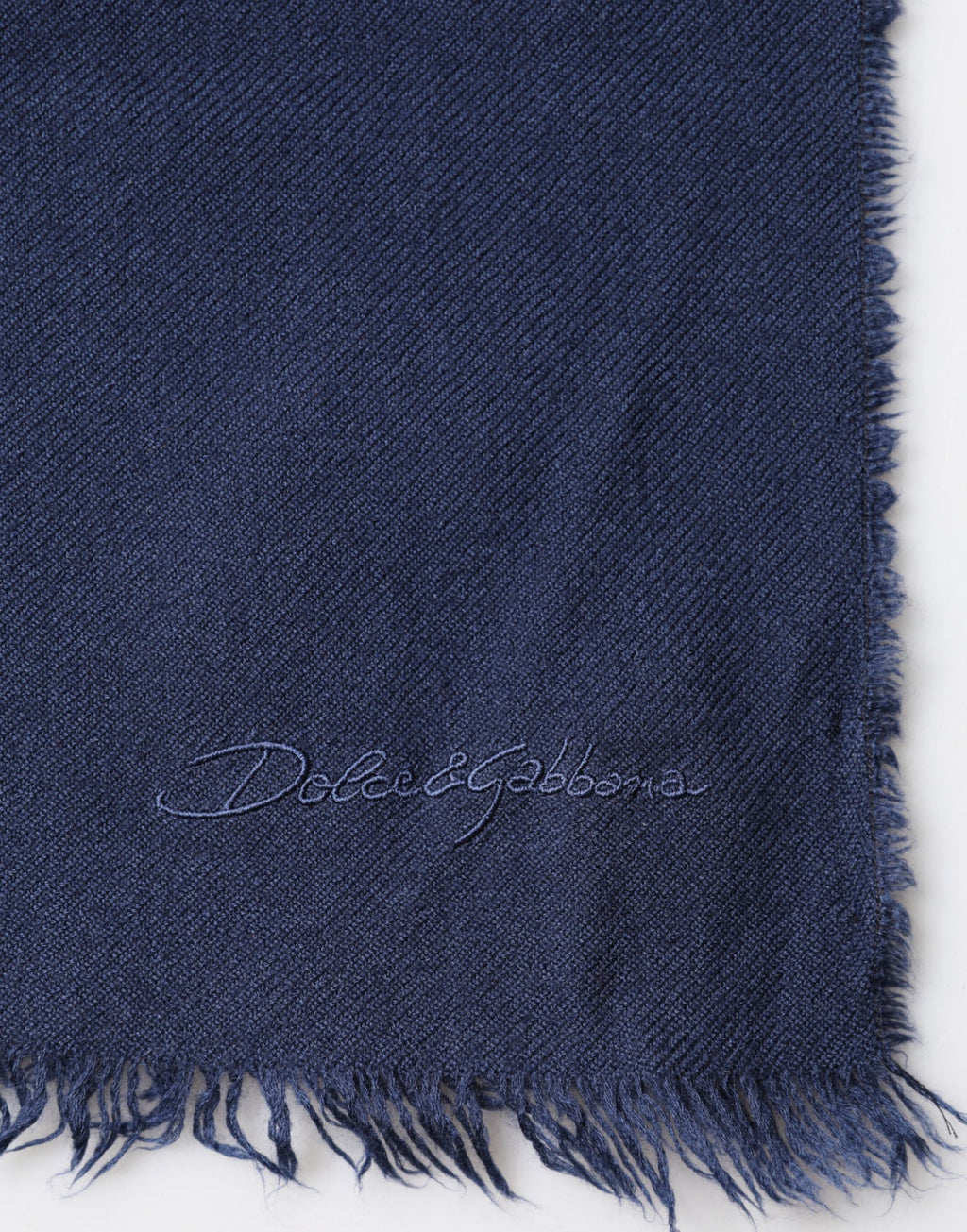 Dolce & Gabbana Blue Cashmere Fringes Wrap Foulard 70cm x 200cm  Scarf Men
