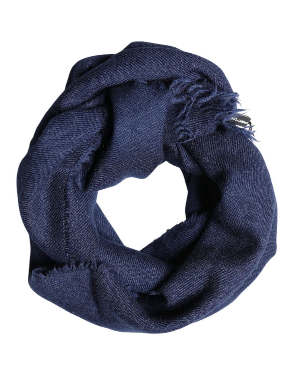 Dolce & Gabbana Blue Cashmere Fringes Wrap Foulard 70cm x 200cm  Scarf Men