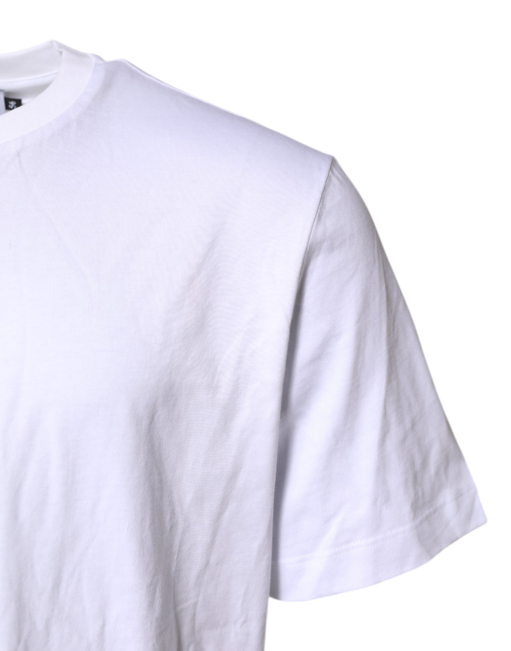 T-shirt blanc en coton Dolce & Gabbana avec broderie du logo DG pour homme, vue de face.
