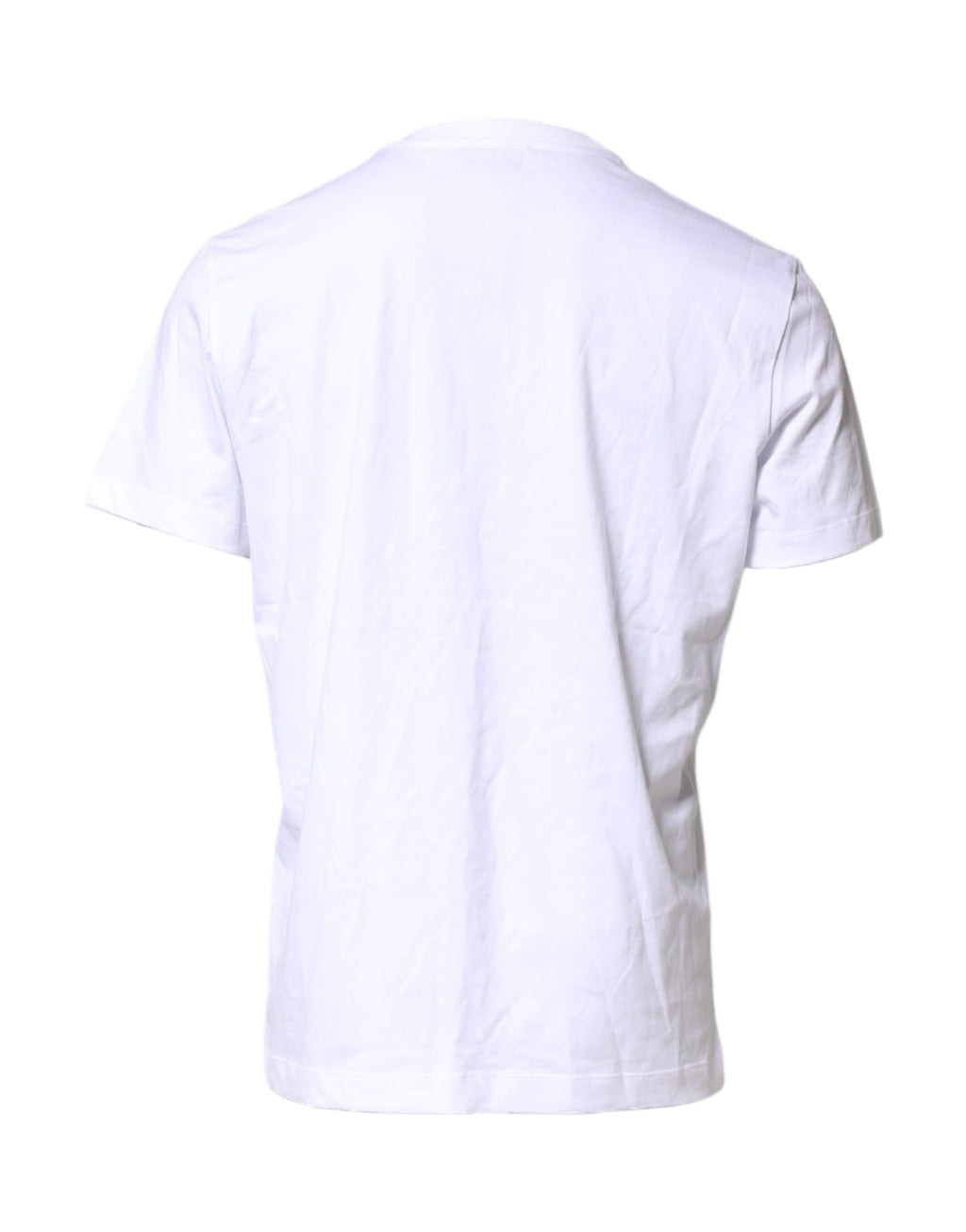 T-shirt blanc en coton Dolce & Gabbana avec broderie du logo DG pour homme, vue de face.