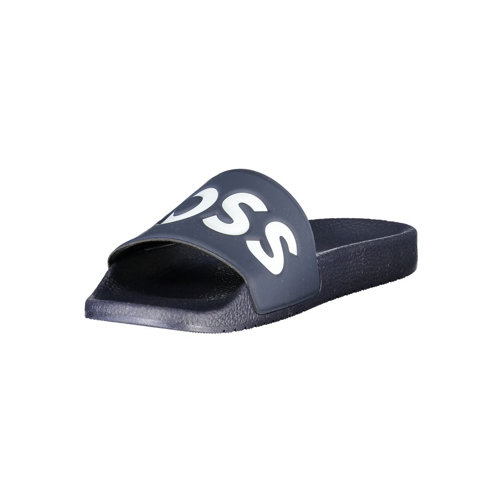 Chaussures homme Hugo Boss Blu Poliuretano, ciabatta en cuir synthétique bleu, avec semelle confortable et design élégant.
