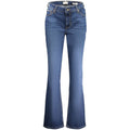 Jeans pour femmes Guess Jeans en coton bleu, coupe classique, avec détails de couture visibles.