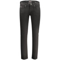 Jeans homme noirs en coton de la marque Guess Jeans, vue de face avec détails des poches et couture.