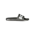 Chaussures homme Hugo Boss Nero en polyuréthane, modèles de sandales ciabatta élégantes et confortables, vue de face.