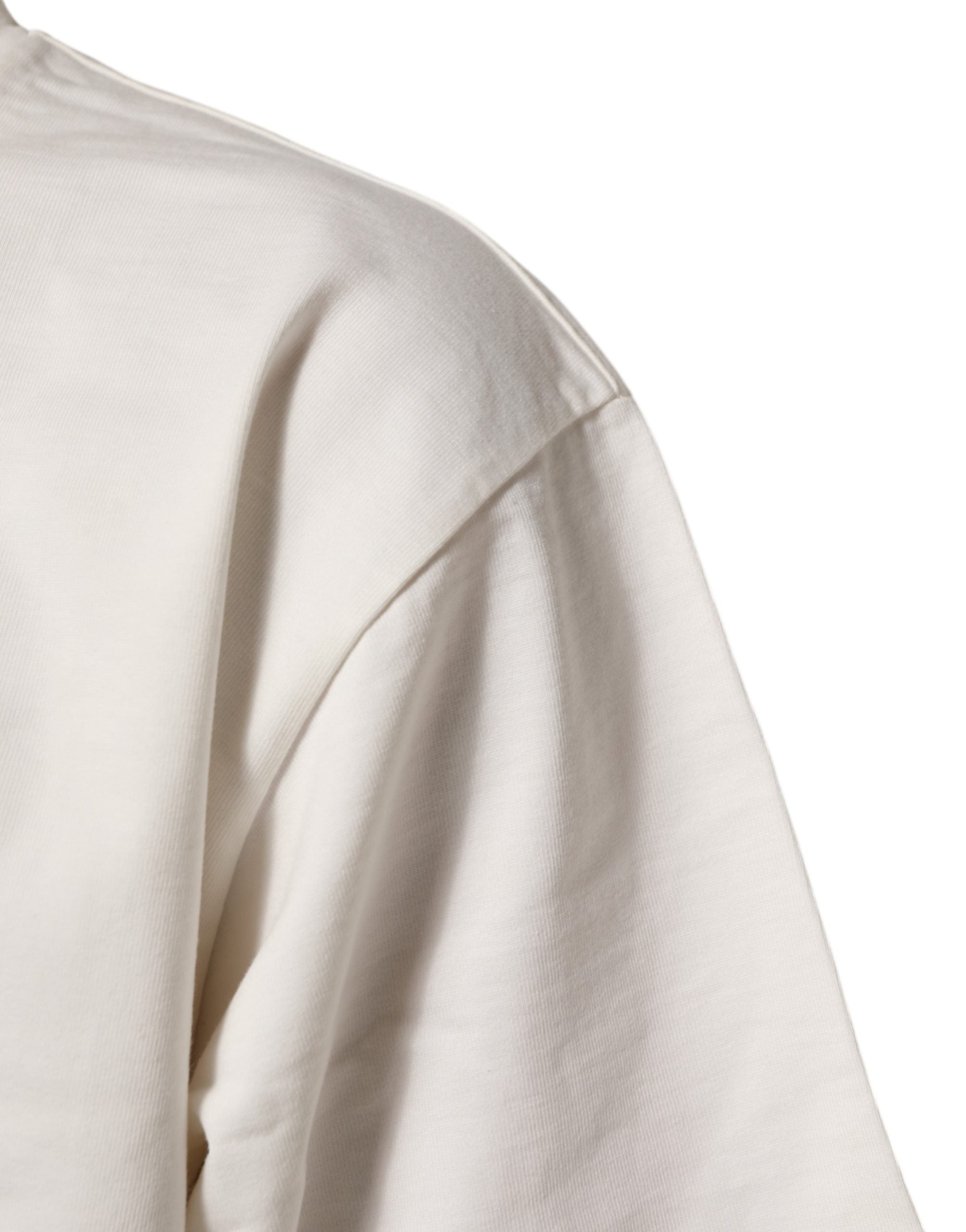T-shirt homme blanc en coton avec logo Dolce & Gabbana, col ras du cou, design imprimé élégante et moderne.