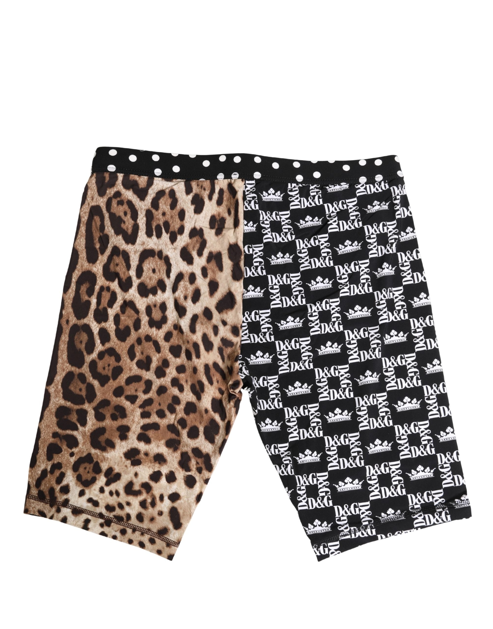 Shorts de cyclisme multicolores Dolce & Gabbana avec motif, sous-vêtements élégants et confortables, visibles en image.