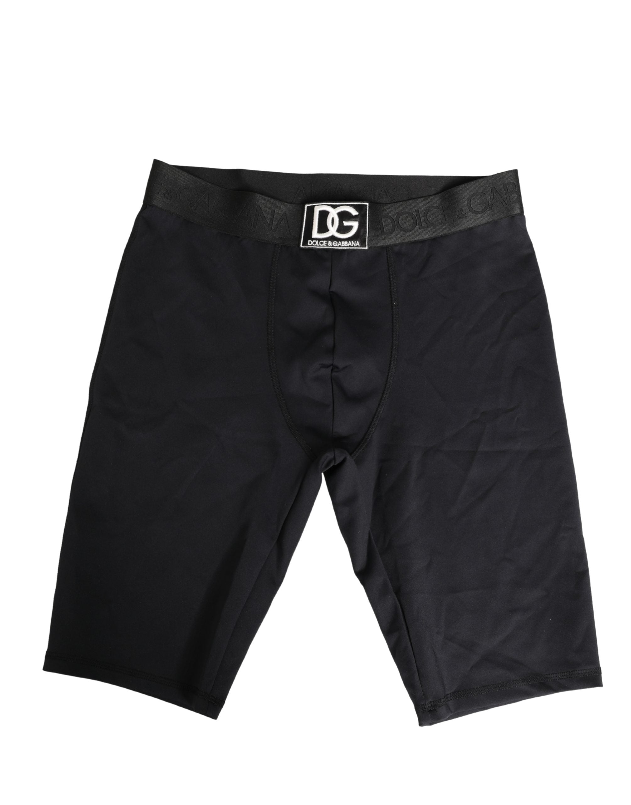 Boxers homme Dolce & Gabbana avec logo noir à la taille, sous-vêtements confortables et élégants.