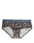 Sous-vêtements homme Dolce & Gabbana Brando Brief en gris avec motif jazz et cocktail, en coton confortable.