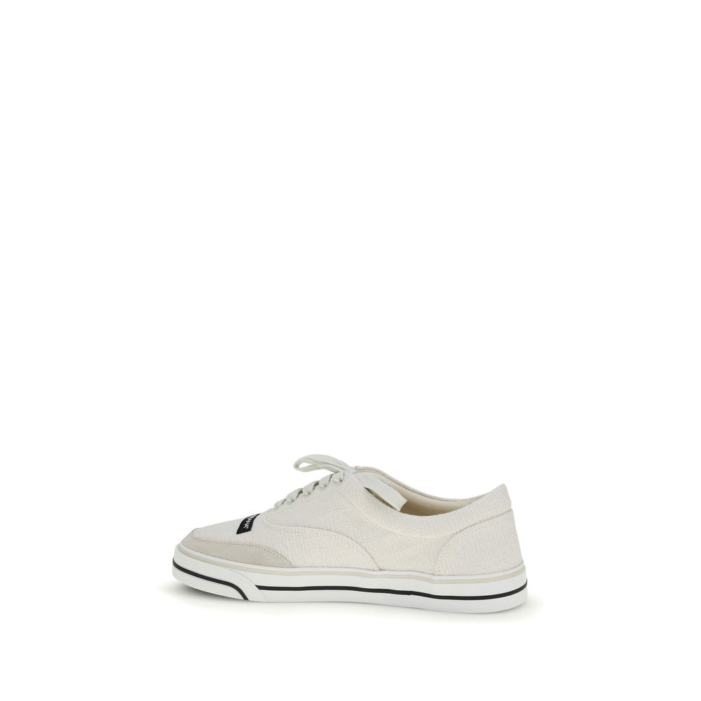 Dolce & Gabbana Weiße Leinen-Low-Top-Sneaker