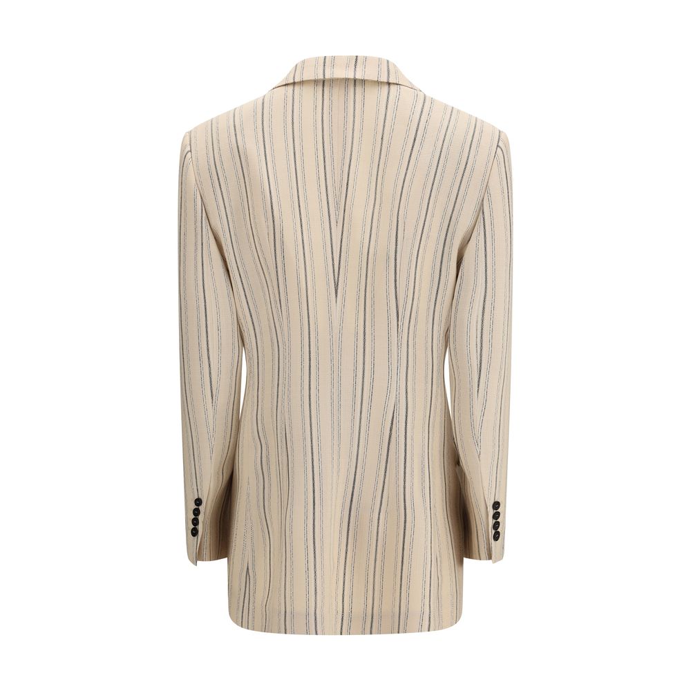 Veste longue multicolore en viscose de Dolce & Gabbana, style élégant et moderne, visible en détail dans l'image.