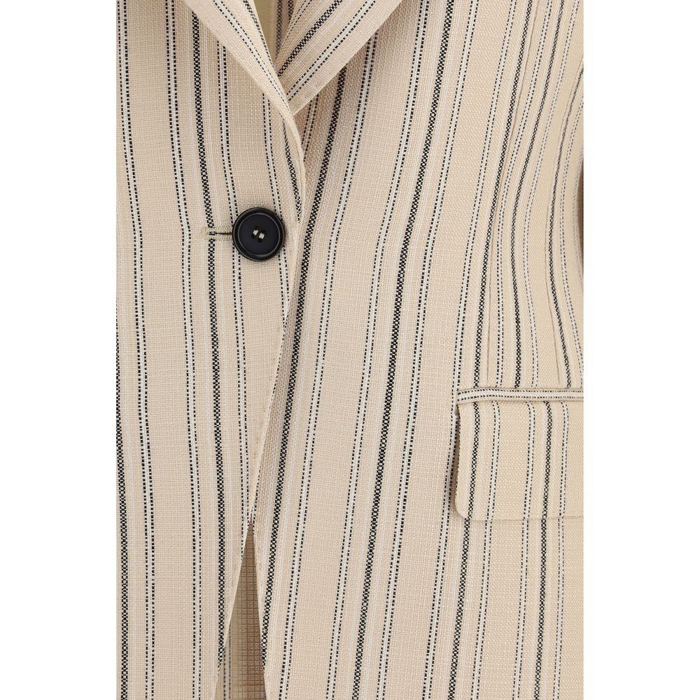 Veste longue en viscose multicolore de Dolce & Gabbana, style élégant et coloré, visible avec détails de couture et fermeture à boutons.