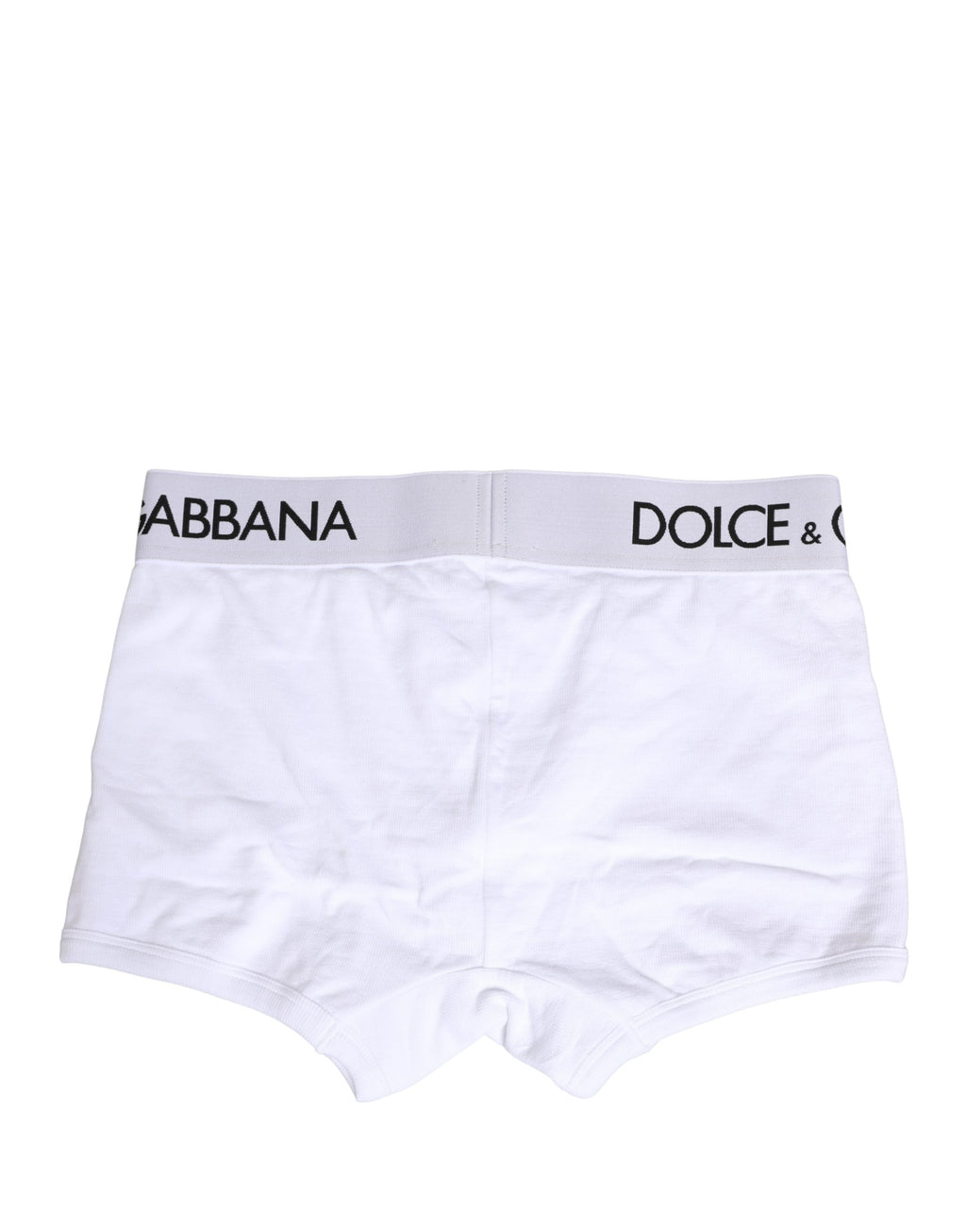 Sous-vêtements boxers Dolce & Gabbana avec logo blanc sur la ceinture, coupe régulière, en coton blanc.