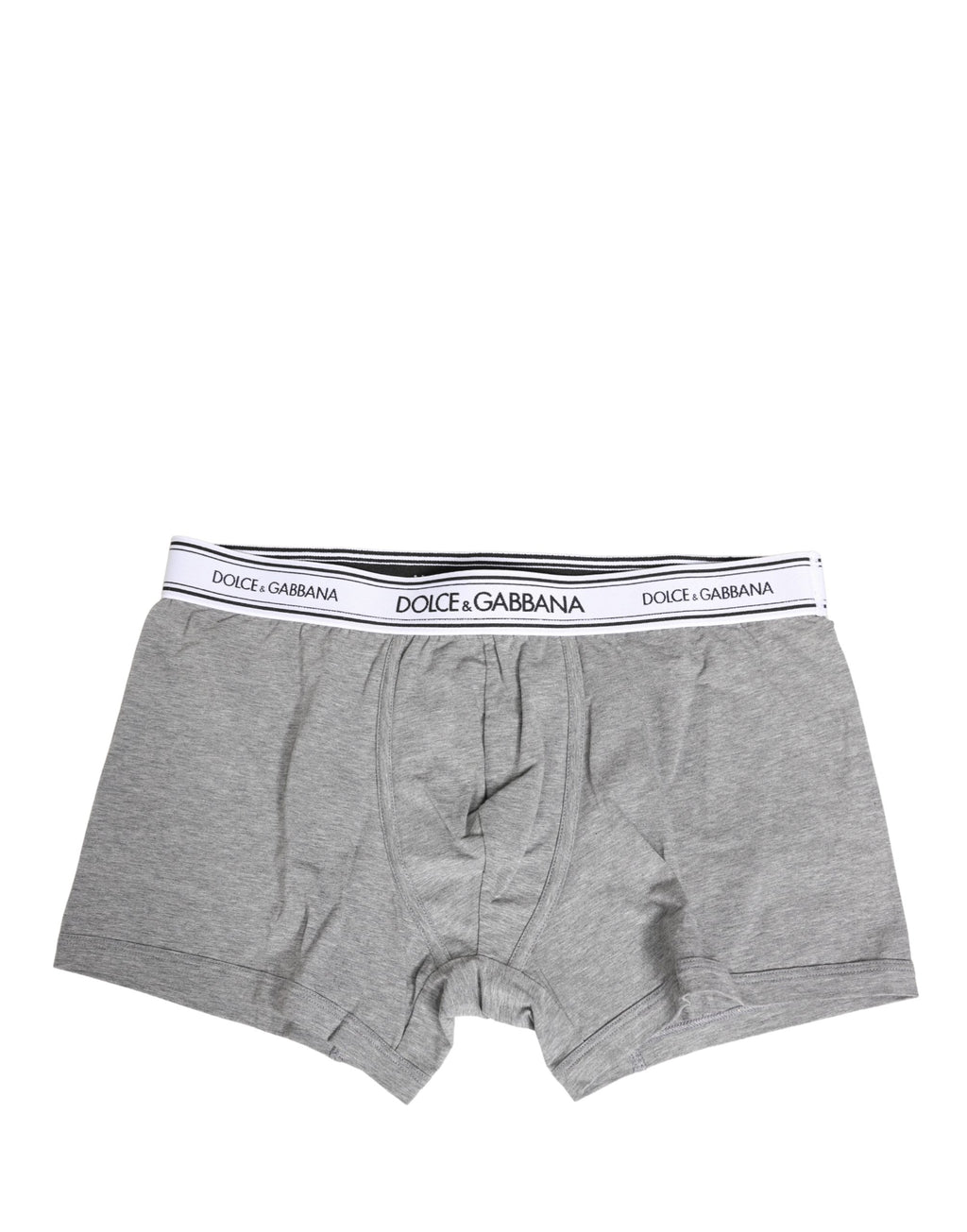 Boxers homme Dolce & Gabbana en coton gris avec logo sur la ceinture, confort et style.