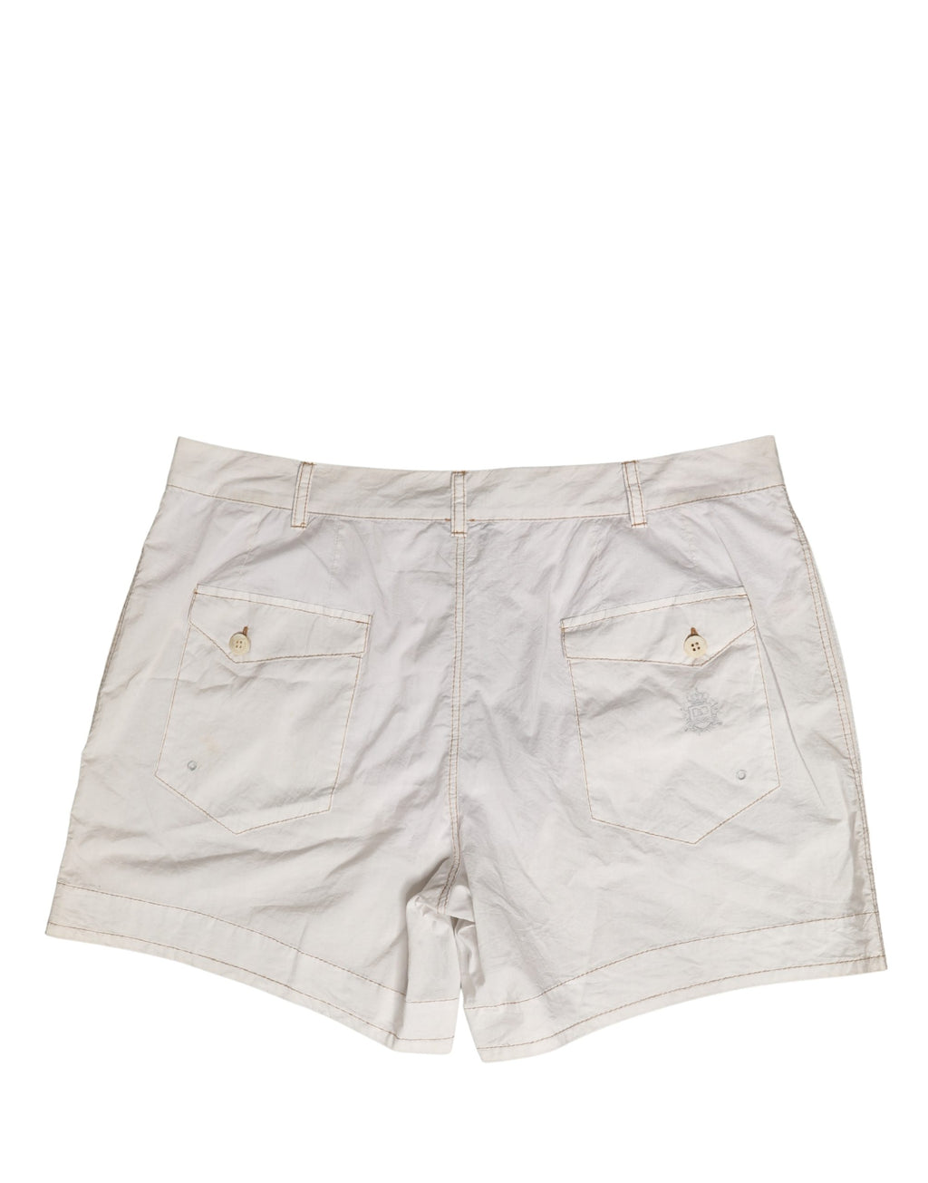 Shorts bermuda en coton blanc Dolce & Gabbana, mi-hauts, style décontracté et élégant, visibles en image.
