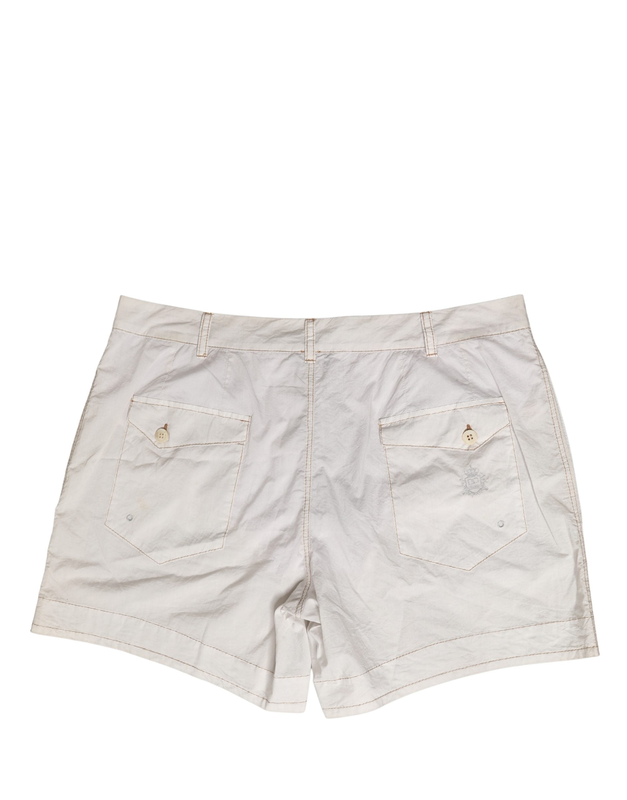 Shorts bermuda en coton blanc Dolce & Gabbana, mi-hauts, style décontracté et élégant, visibles en image.