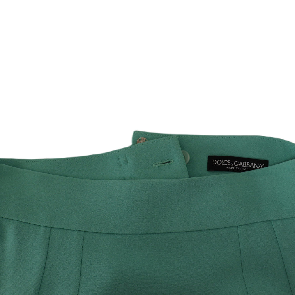 Jupe midi en viscose vert menthe de Dolce & Gabbana, coupe crayon élégante avec taille haute et détails sophistiqués.