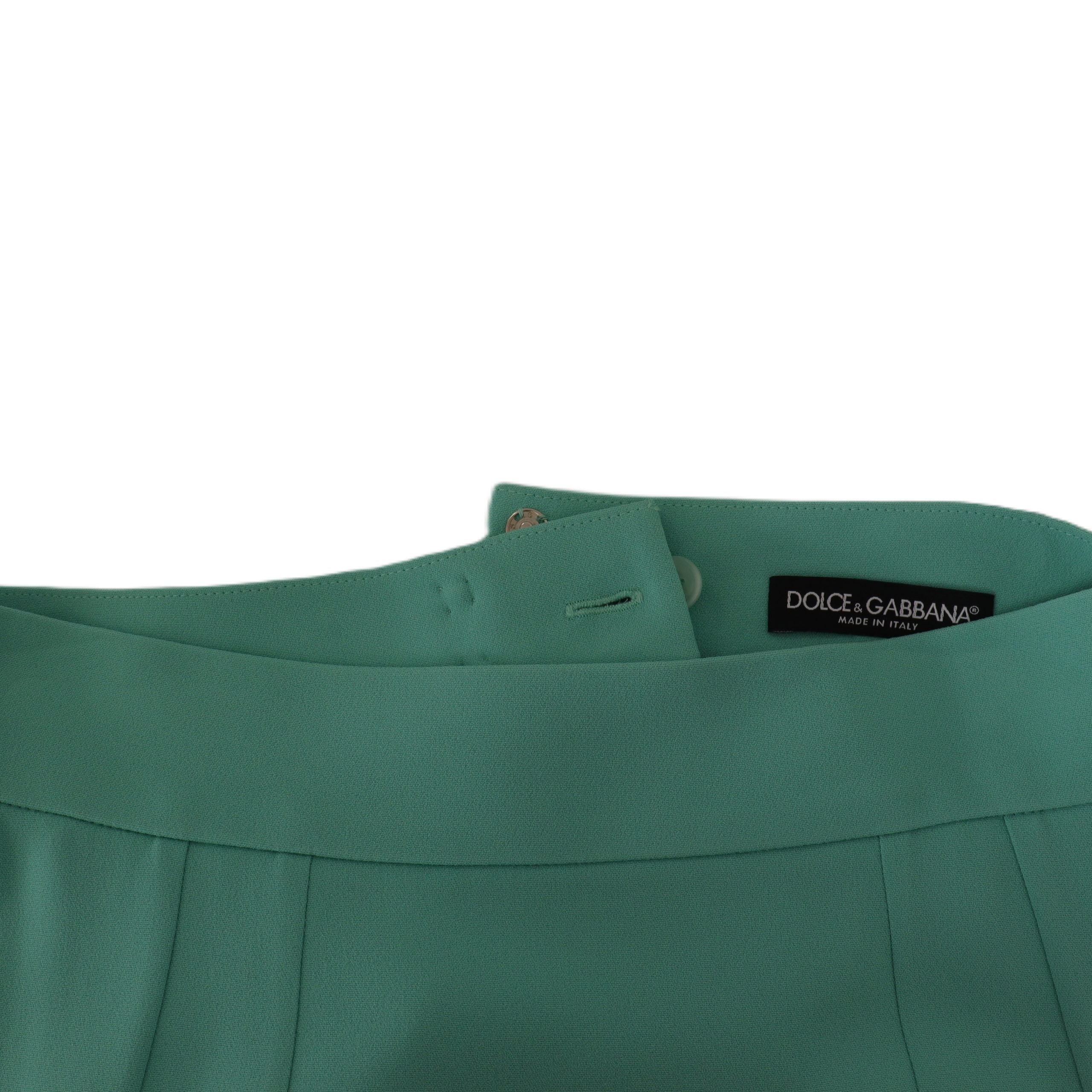 Jupe midi en viscose vert menthe de Dolce & Gabbana, coupe crayon élégante avec taille haute et détails sophistiqués.