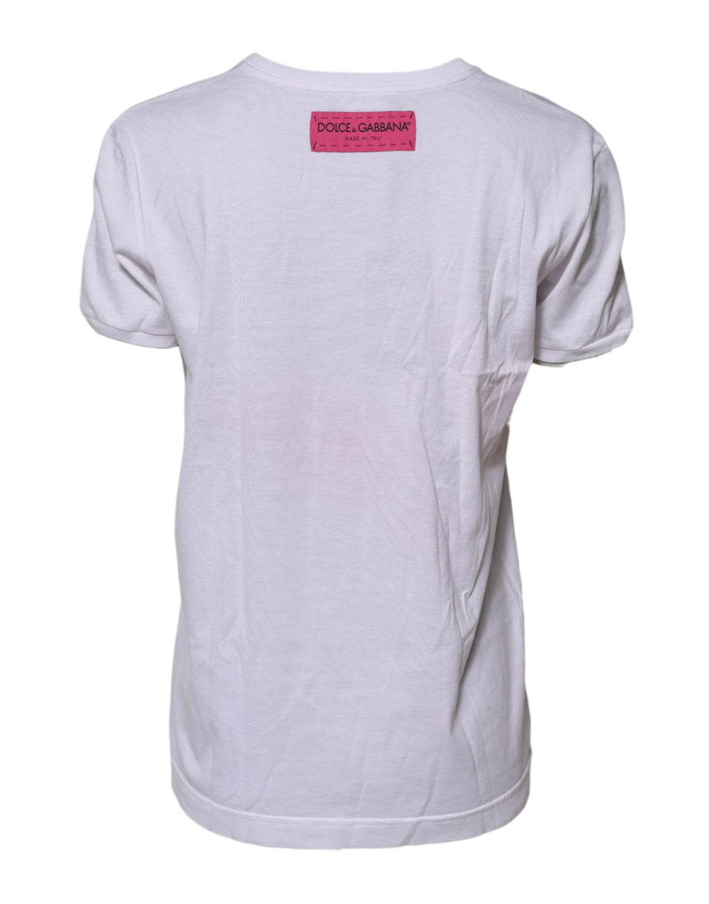 T-shirt blanc Dolce & Gabbana D&G Is Flowers ornée de broderies florales, style élégant et tendance.