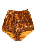 Gaine haute en nylon orange à sequins Dolce & Gabbana, sous-vêtement taille haute élégant et brillant.
