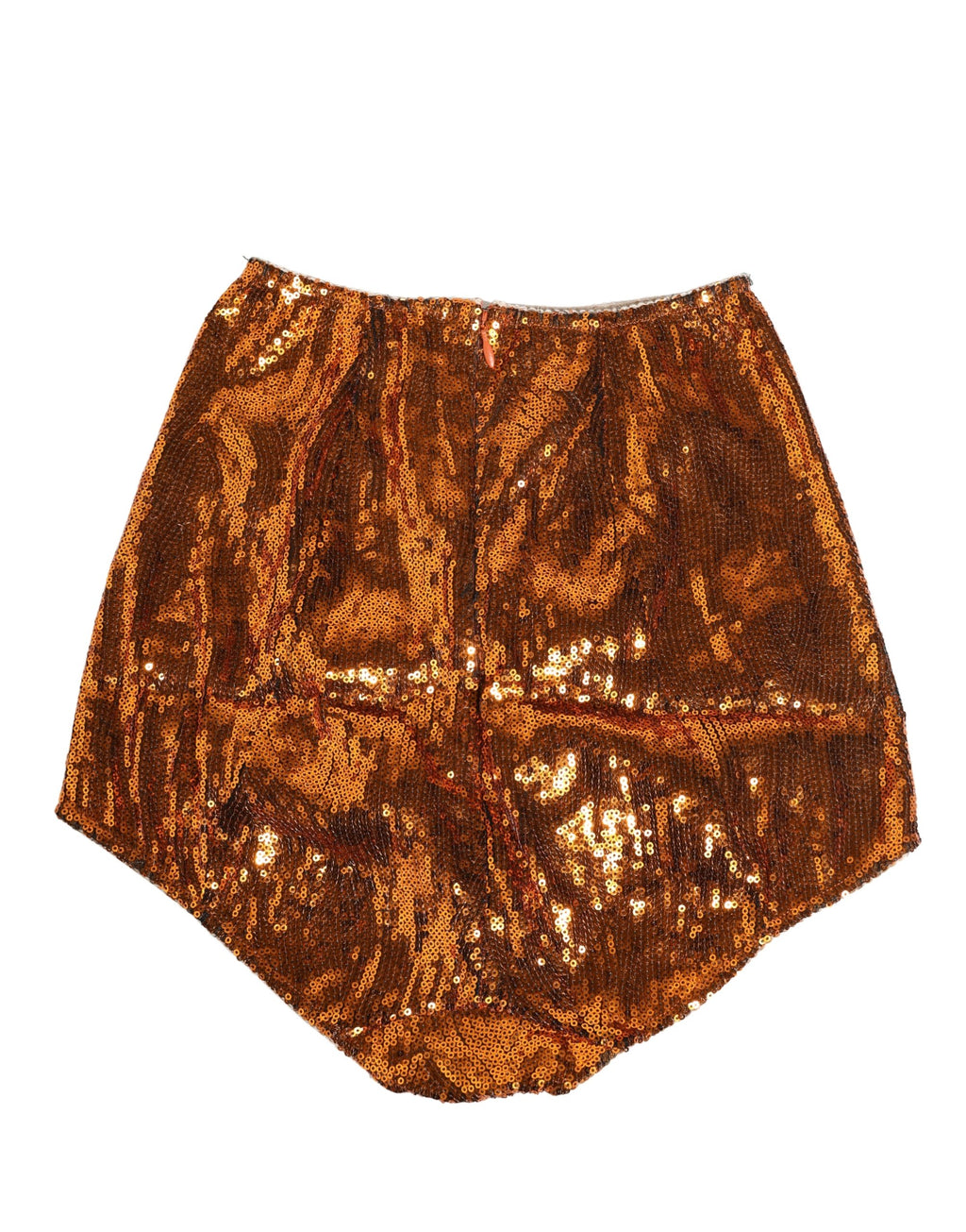 Garde-robe élégante : corset en nylon orange à sequins Dolce & Gabbana, taille haute et finition raffinée.