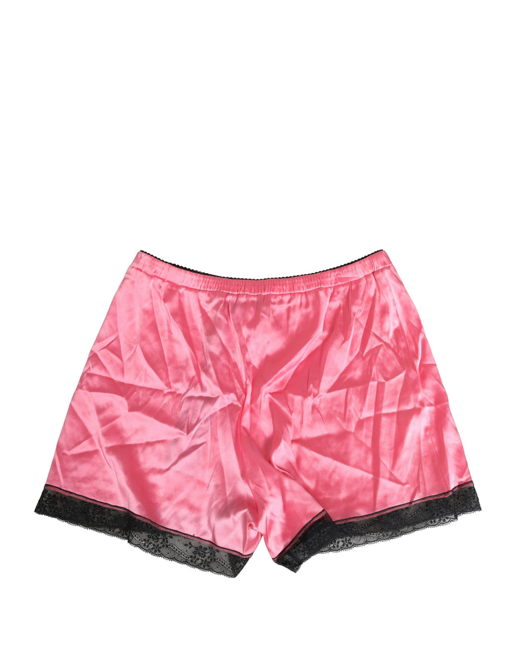 Shorts de pyjama en soie rose avec dentelle, de la marque Dolce & Gabbana, vêtement de nuit élégante et confortable.