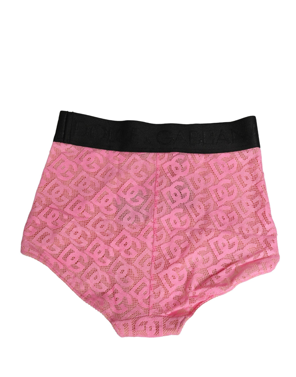 Sous-vêtements Dolce & Gabbana, corset en coton rose avec logo DG, taille haute et silhouette élégante.