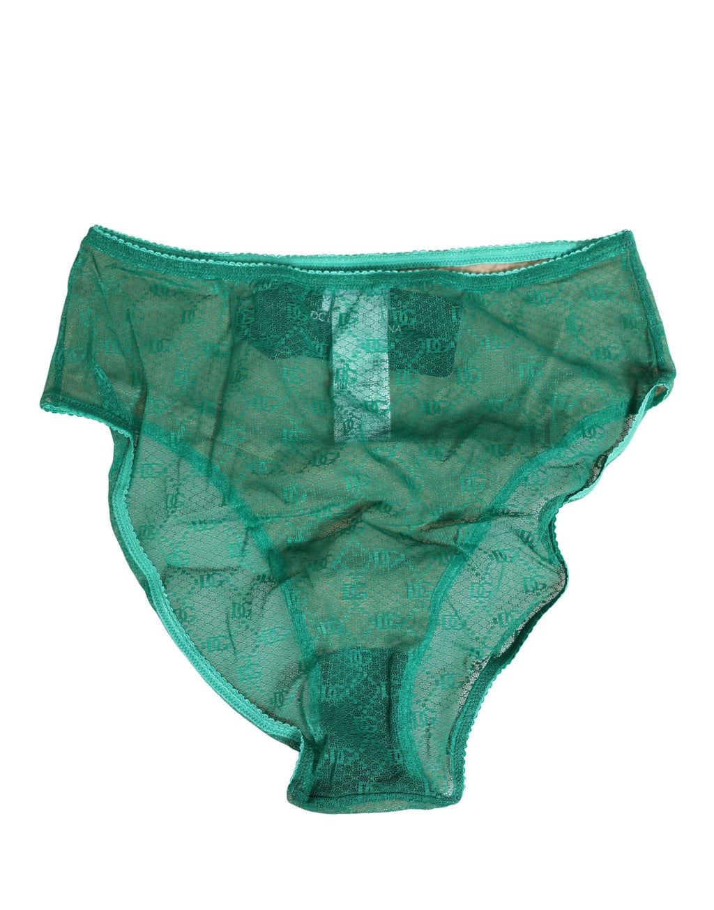 Culotte de lingerie en dentelle vert foncé en nylon Dolce & Gabbana, sous-vêtements élégants et confortables pour femmes.