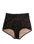 Sous-vêtements Dolce & Gabbana, porte-gorge noir en coton avec logo DG, taille haute et taille cintrée.