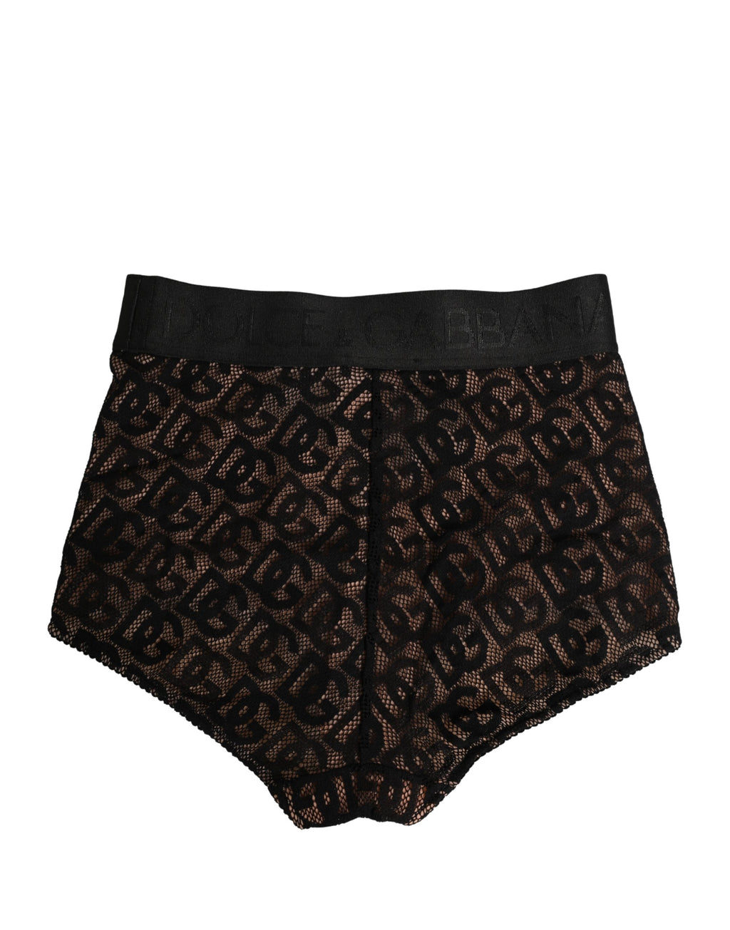 Gaine noire en coton Dolce & Gabbana avec logo DG, taille haute, sous-vêtements élégants et confortables.