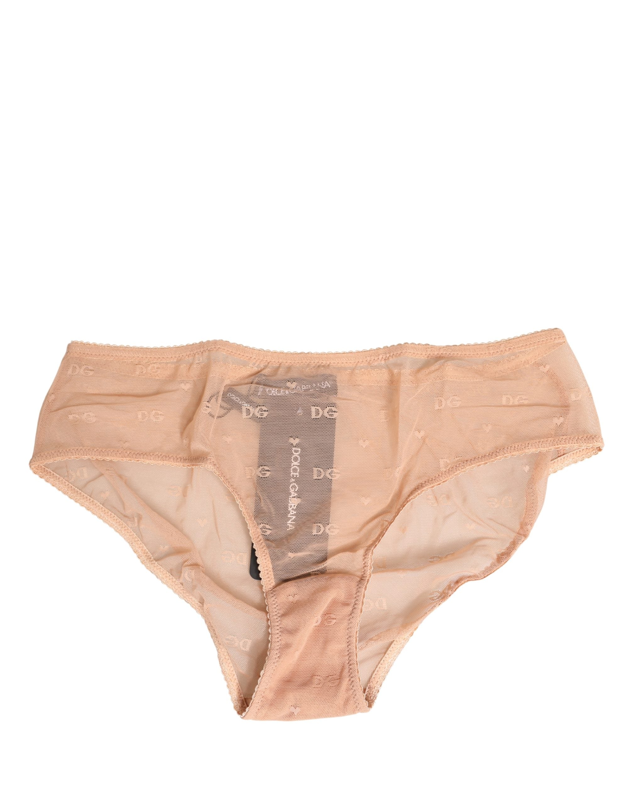 Culotte de lingerie Dolce & Gabbana beige en dentelle, culotte de hanche élégante et confortable.