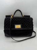 Sac à main Dolce & Gabbana Sicily en python et macramé, avec détails élégants et finition sophistiquée.