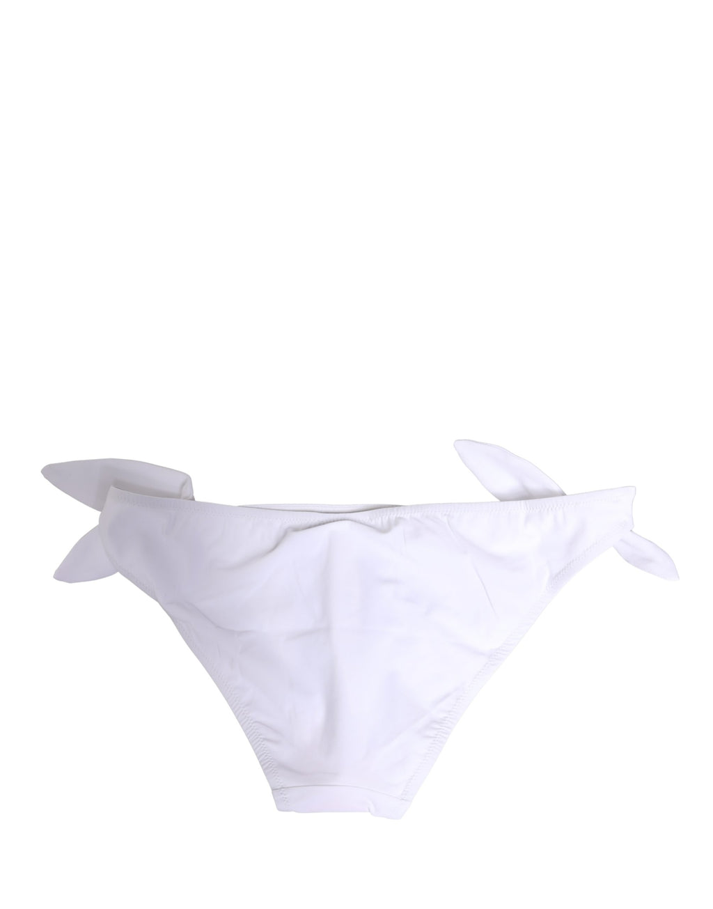 Maillot de bain femme Dolce & Gabbana en nylon blanc avec logo DG, bas de bikini élégant et confortable.