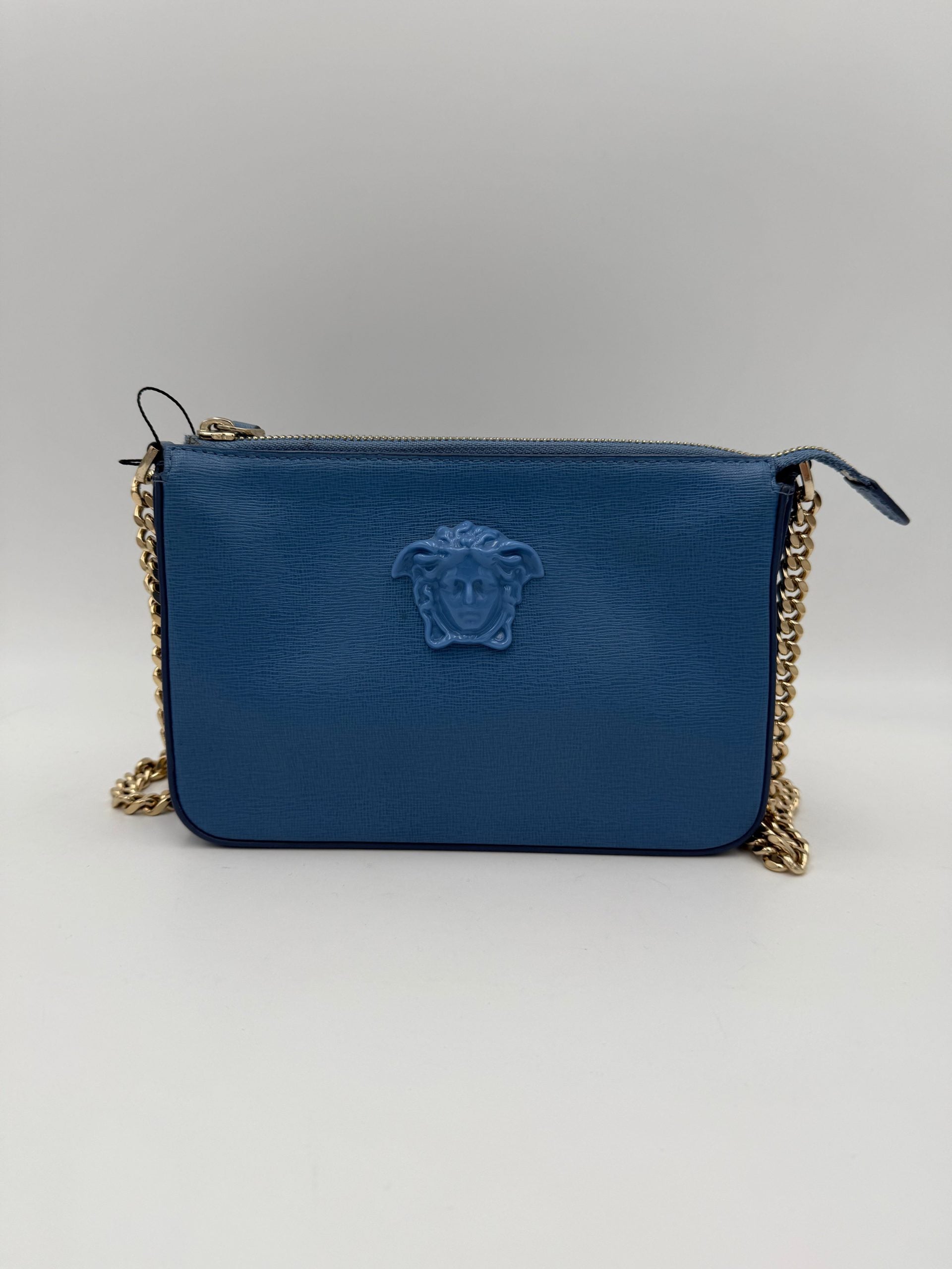 Sac à bandoulière en cuir Versace VERSACE LA MEDUSA avec logo en or et motif iconique, pour un style élégant et luxueux.