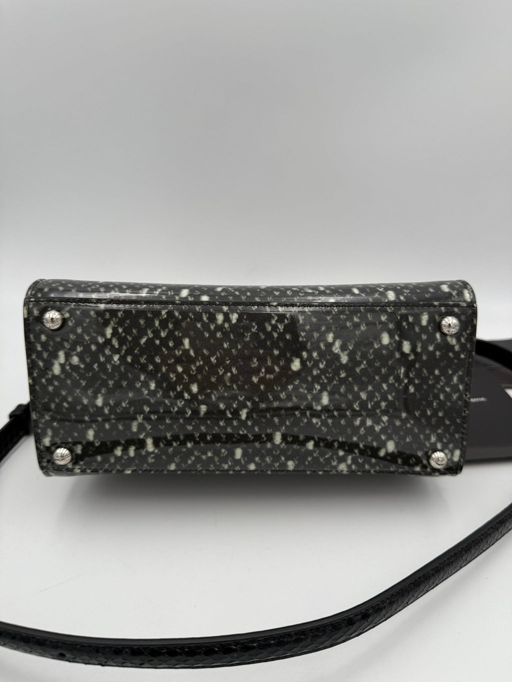 Sac à main Dolce & Gabbana Monica en python et en cuir brillant, avec design élégant et détails sophistiqués.