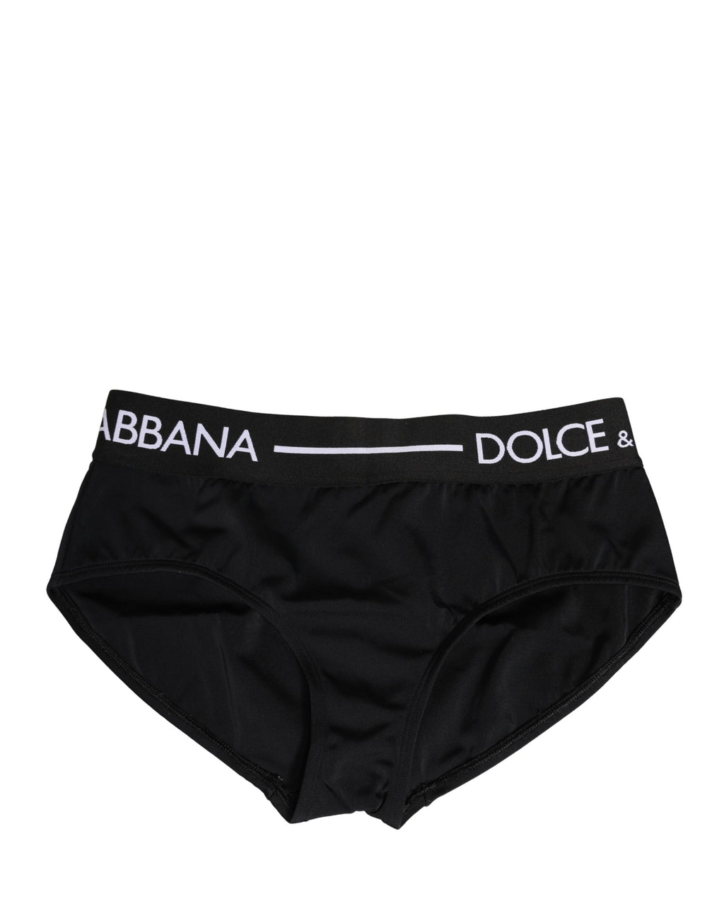 Culotte noire en nylon stretch de Dolce & Gabbana, sous-vêtements féminins élégants et confortables, vue de face.